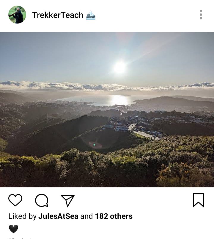Ed's IG. Photo of Wellington from above. Caption reads "🖤" 