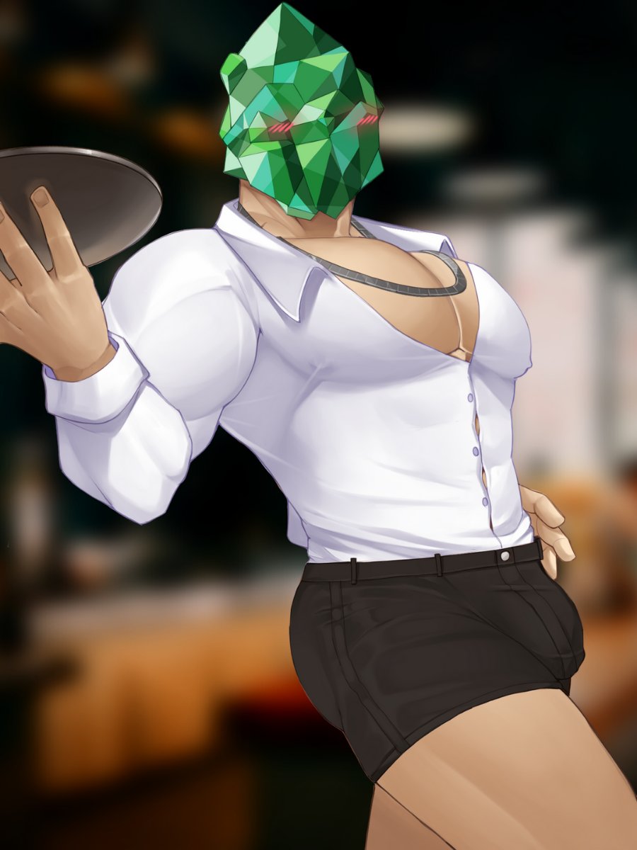 David_Demantoid's tweet photo. Well Hello there lil Gem, and what kind of tea would you like today? 💚💎

NSFW VERSION RELEASING NEXT WEEK

🎨: @capy_BARA111

#vtuber #lewdtuber #vtubers #lewdtubers #cafe #waitor #Cafe #vtuberart #bara #BaraArt #Chest #pecs #tea https://t.co/fVLLuuT7HE