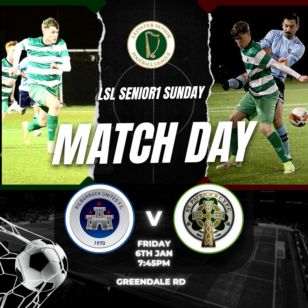 pats_cyfc's tweet photo. @LSLLeague Senior1 

@KilbarrackUtd vs St Pat's CY
Fri Jan 6th Greendale Rd 7:45pm

2023 kicks off with a visit to unbeaten Kilbarrack, there's an almighty promotion scrap ongoing in Senior1, CY beaten 1/9 will need to be in top form to maintain that stat, all support welcome 💚 https://t.co/L8eO1gD5QD