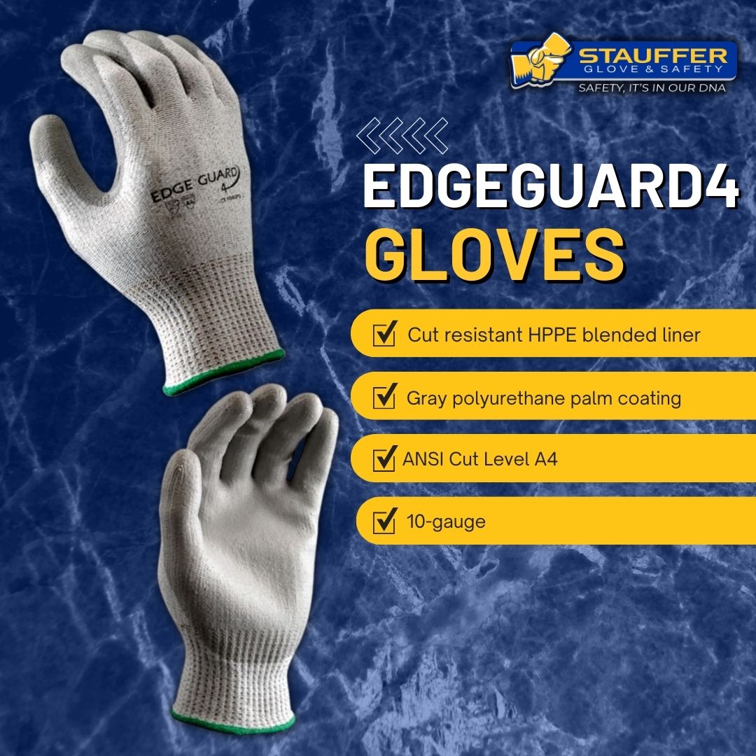 StaufferGlove's tweet photo. Looking for a reliable glove to ring in the new year? Check out our EdgeGuard4! The EdgeGuard4 is a cut resistant glove with a gray polyurethane palm coating and a cut resistant HPPE blending liner. 

Shop now: https://t.co/RZqkejuS4u

#cutresistantgloves #edgeguard4 #ppesupplier https://t.co/nYaRHvYWvs