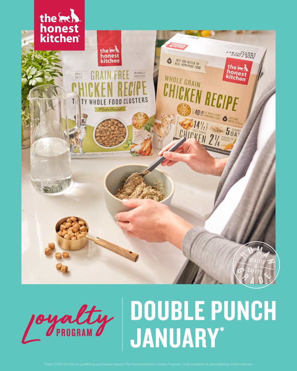 humboldtpet's tweet image. It's Double Punch January with The Honest Kitchen!! Buy any of your regularly punched item, get double the credit on your loyalty punch card! 

#thk #honestkitchen #doublepunch #loyaltyprogram #shoplocal #supportlocal #shopsmall #humangradepetfood #itsnotaslogan #itsastandard