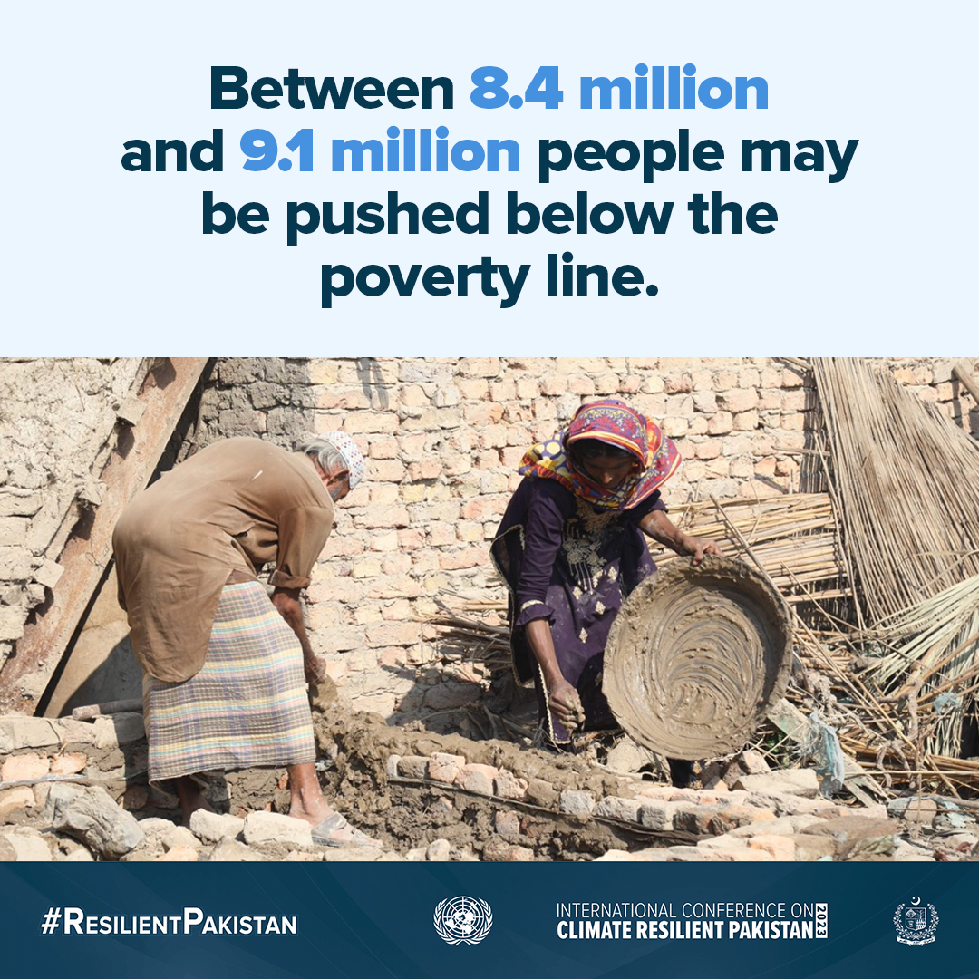 UNDP's tweet photo. Over 9 million more people will be pushed into poverty due to the #FloodsInPakistan.

We are working with the people and @GovtofPakistan to restore livelihoods, infrastructure and government services while also helping to build a more #ResilientPakistan. https://t.co/ptbNoxrCSE https://t.co/wulfPaDpuy