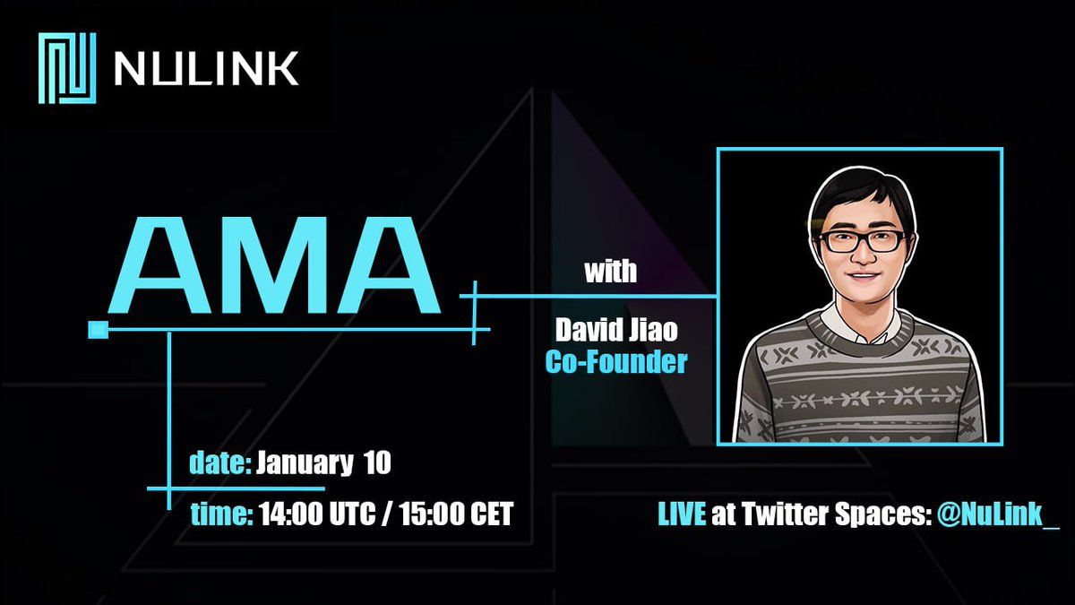 NuLink_'s tweet photo. All NuStars we are going to launch a AMA on Jan10th on Twitter Spaces! Let's talk about what have achieved in 2022. And Let's move forward on 2023! Our Co-Founder David Jiao will be there to answer any questions from the community!
#AMA #NuLink #NLK #Nustar https://t.co/LaJYxFDVio