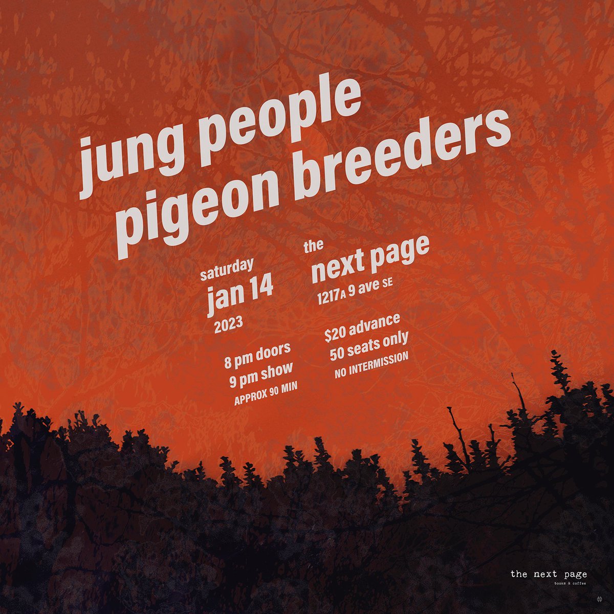 Coming up soon! Jan 14 - special performance w/ <a href="/Jung_People/">Jung People</a> at The Next Page. See you there! Get your tix at: nextpageyyc.ca/item/9gm9wsuS4… #yyc #yycmusic