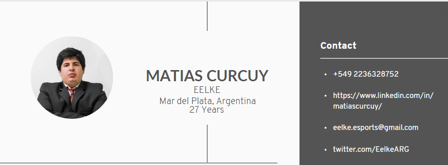 After 2 great years working for <a href="/TeamQuesoGGen/">Team Queso EN</a> i´m looking for new opportunities! 

Después de 2 grandes años trabajando para <a href="/TeamQuesoGG/">Team Queso</a> estoy en búsqueda de nuevas oportunidades! 

CV Available, contact: eelke.esports@gmail.com