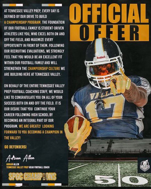Very blessed and humble to receive my 2nd official offer <a href="/AdrianA14341147/">Adrian Allen</a> <a href="/page21marcus/">Marcus Page Sr</a> @tnvpsa #letsride