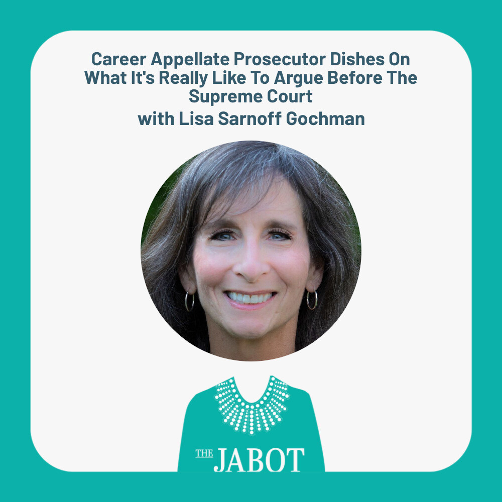 Check out @readRLB author <a href="/GochmanLisa/">Lisa Sarnoff Gochman</a> on the <a href="/TheJabot/">TheJabot</a> talking about her new #memoir AT THE ALTAR OF THE APPELLATE GODS: podcasts.apple.com/us/podcast/car… #appellatetwitter #SCOTUS