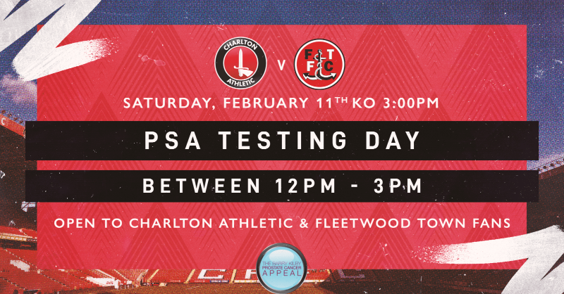 CAFCofficial's tweet photo. 🗣️ @TraceyLeaburn: "I would urge all male Charlton and Fleetwood Town supporters aged over 50 to book yourself in for a test at The Valley..." ⤵️

🔴⚪️ #cafc