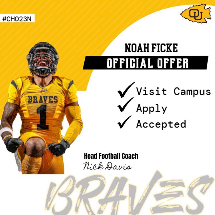 Blessed ro receive an offer from <a href="/OttawaBravesFB/">Ottawa Braves Football</a>! <a href="/CoachNickDavis/">Nick Davis</a> <a href="/coachletsgo/">Weston Moody</a>