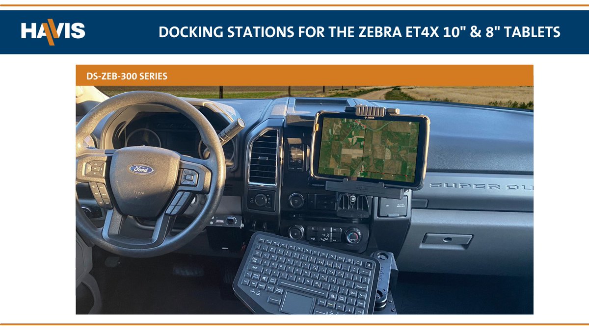 havisinc's tweet photo. Havis's Rugged Docking Stations for @ZebraTechnology ET4X 8" and 10" Tablets, DS-ZEB-300 Series, provide users access to critical buttons, ports, and more.

#HavisEquipped #HavisRugged #havismusthaves #havissolutions #connectivityisproductivity #zebratechnologies #zebratech https://t.co/dSxzC9kSVp