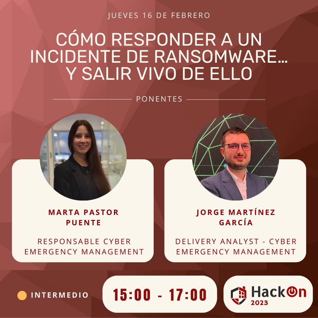 HackOnURJC's tweet image. 🚨Nuevo taller confirmado🚨

Marta Pastor y @SEC_Jorgemgmb vienen de parte de @Deloitte_ES a explicarnos los pasos a seguir ante un ataque de ransomware, nos compartirán además un kit de herramientas forenses opensource 👀

Un placer teneros a los dos por #HackOn2023
