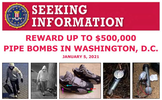 After two years, FBI, ATF, and Metropolitan Police Department Raise Reward for Info About Capitol Hill Pipe Bomber to $500K…