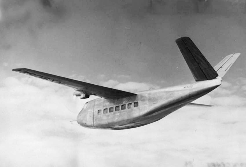 A big Beechcraft!
The Beechcraft Model 34 'Twin Quad' was a twin-engine airliner, dating from 1947. Despite being a useful performer, the shear quantity of cheap surplus ex-military aircraft available meant no operator wanted to pay out for an expensive brand new design!