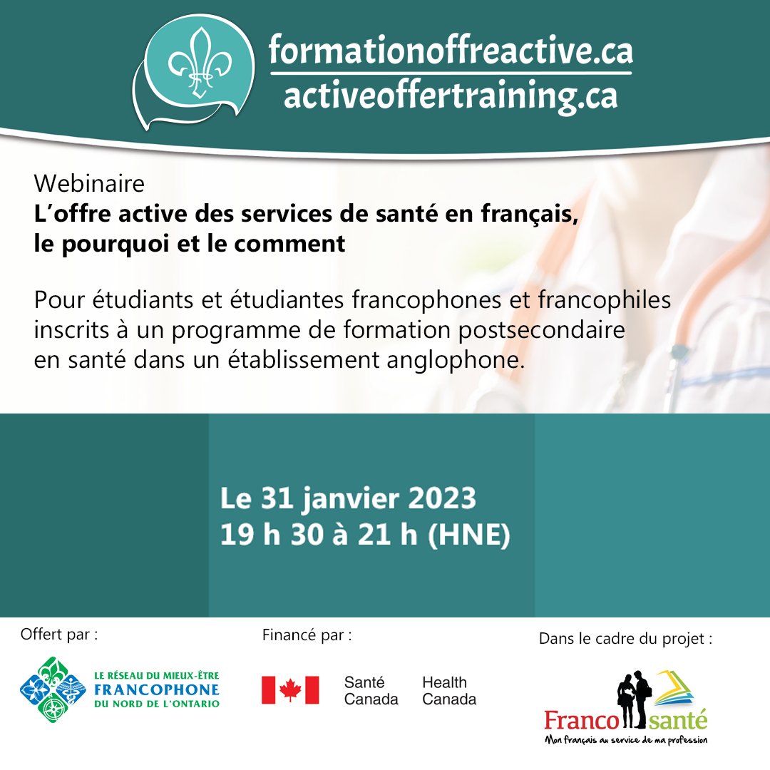 rmefno's tweet photo. 💡Vous voulez offrir des services de qualité à votre clientèle #Francophone?
Apprenez ce qu’est l’#OffreActive et comment la mettre en œuvre!

👉Inscrivez-vous à notre webinaire national dès maintenant : https://t.co/kAuPyauBNq https://t.co/Xlp2cRvUMl