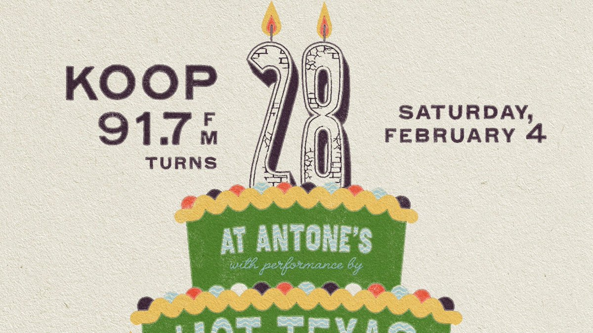 JUST ANNOUNCED: <a href="/KOOPradio/">KOOP 91.7 FM</a>'s 28th Birthday Bash, featuring <a href="/brownoutband/">Brownout</a> with Hot Texas Swing Band! Get tickets now for February 4 ➡️ bit.ly/3QehlUs