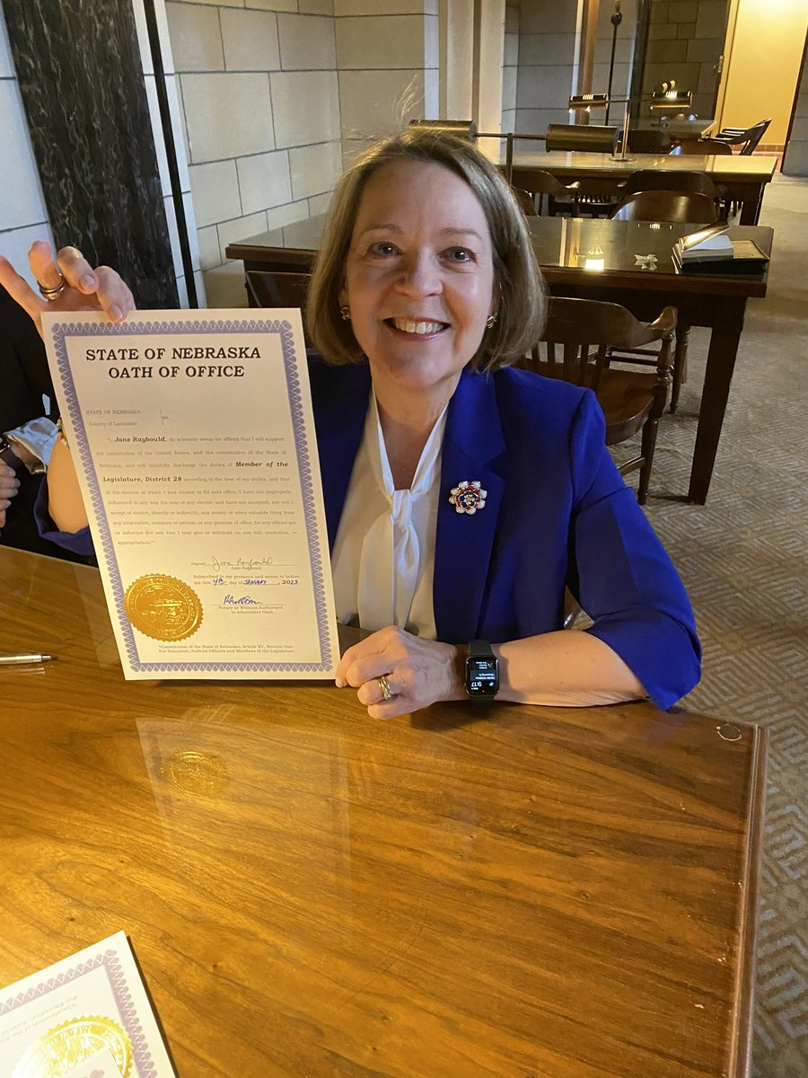 The 108th Legislature was just sworn in by Chief Justice Heavican. I am truly honored to represent the people of District 28.  Congratulations to my fellow members of the 2023 Class. #neleg