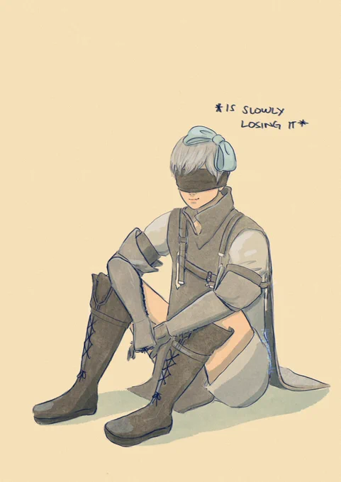 He's about to start biting people watch out#NieRAutomata #9S 