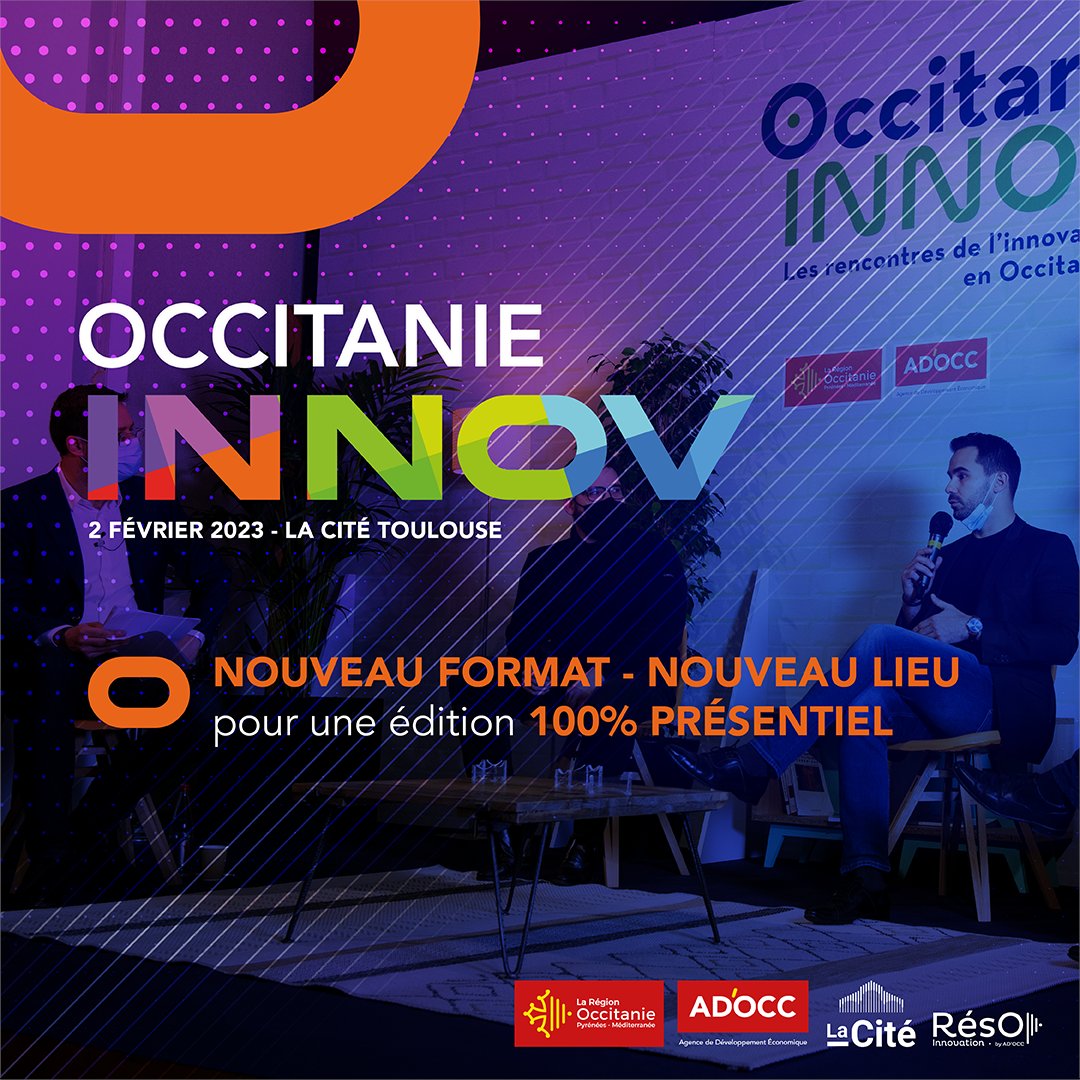 🔊#OccitanieInnov revient avec un nouveau format et un nouveau lieu pour une édition 100% présentielle !

📆RDV le 2 février 2023 pour rencontrer tout l’écosystème de l’#innovation en <a href="/Occitanie/">Région Occitanie</a> à la @LaCite_eu à #Toulouse !📍
👉 inscriptions et infos : occitanie-innov.com