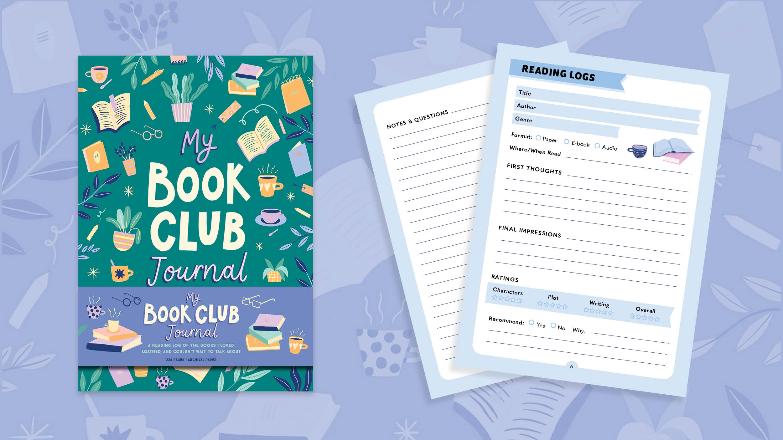  Book Club Journal: A guided reading journal and book