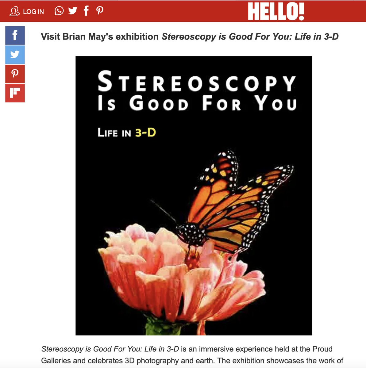 londonstereo's tweet photo. Thank you Hellomagazine for letting the nation to know that our Stereoscopy Is Good For You exhibit is one of London's best place to visit this January 🙂
https://t.co/iRJdzAWZXh https://t.co/lJnNvzxipk