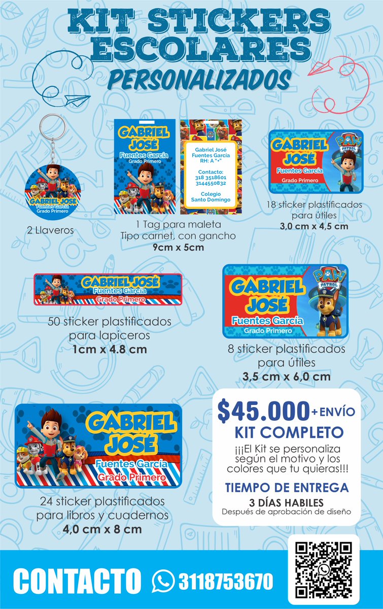 marce211215's tweet photo. Ya estamos recibiendo pedidos para enviar a partir del 12 de enero de 2023, no dejes tu pedido para última hora! Diseños del motivo que quieras! @MillosDColombia @PasionMillos46 

#stickers #stickerpersonalizado #etiquetaspersonalizadas #kitescolar https://t.co/zpiwPziPIh