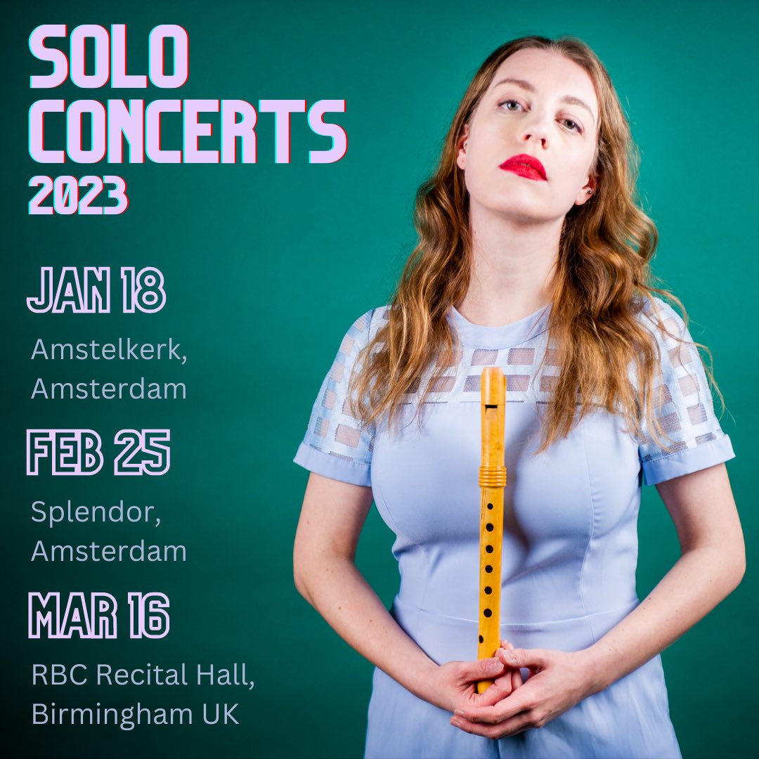 I’ll be performing my new solo programme ‘Microkosmos’ a few times this spring, in NL and UK!

New works for recorders and electronics, by myself, <a href="/FloriMaunders/">Florence Anna Maunders</a>, <a href="/alicehjones/">Alice Jones</a>, <a href="/MelFitzhugh/">Composer Fitzhugh</a>, Wilma Pistorius, Fumiharu Yoshimine, Jean-Christophe Rosaz, and more ✨
