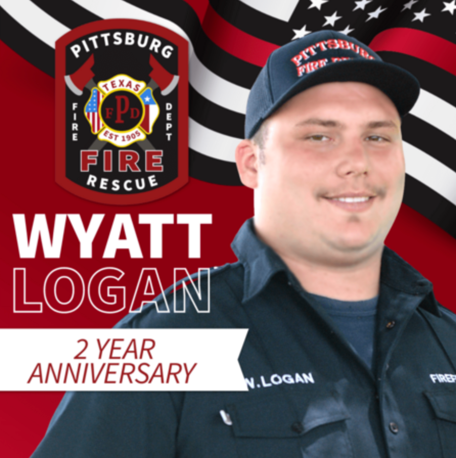 PittsburgTexas's tweet photo. Happy anniversary to Firefighter Wyatt Logan!

#easttexas #pittsburgtx #etx #texastowns https://t.co/XqL1oJlghE