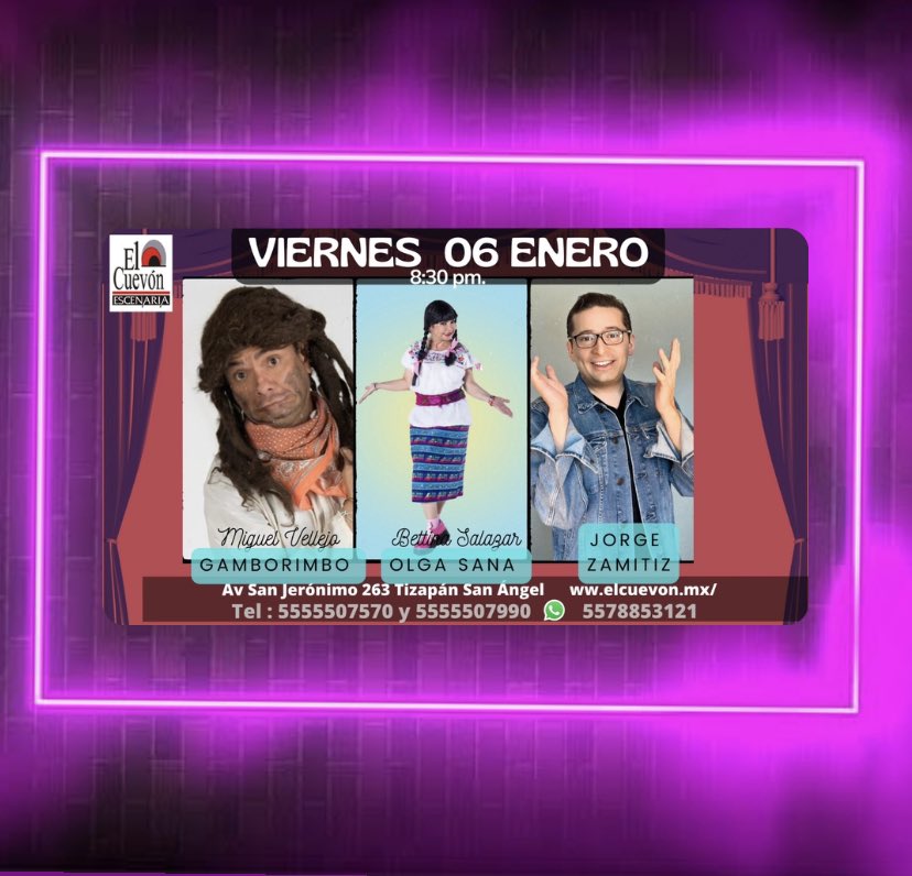 zamitiz_jorge's tweet photo. Tengo los últimos 2 pases dobles para nuestro show este 6 de enero en el mejor lugar de comedia de la CDMX @ElCuevonMX @ElCuevonDF mándame un mensaje directo con tu nombre y listo !!! #conedia #conediantes #satndup https://t.co/ypTZkMW3LA