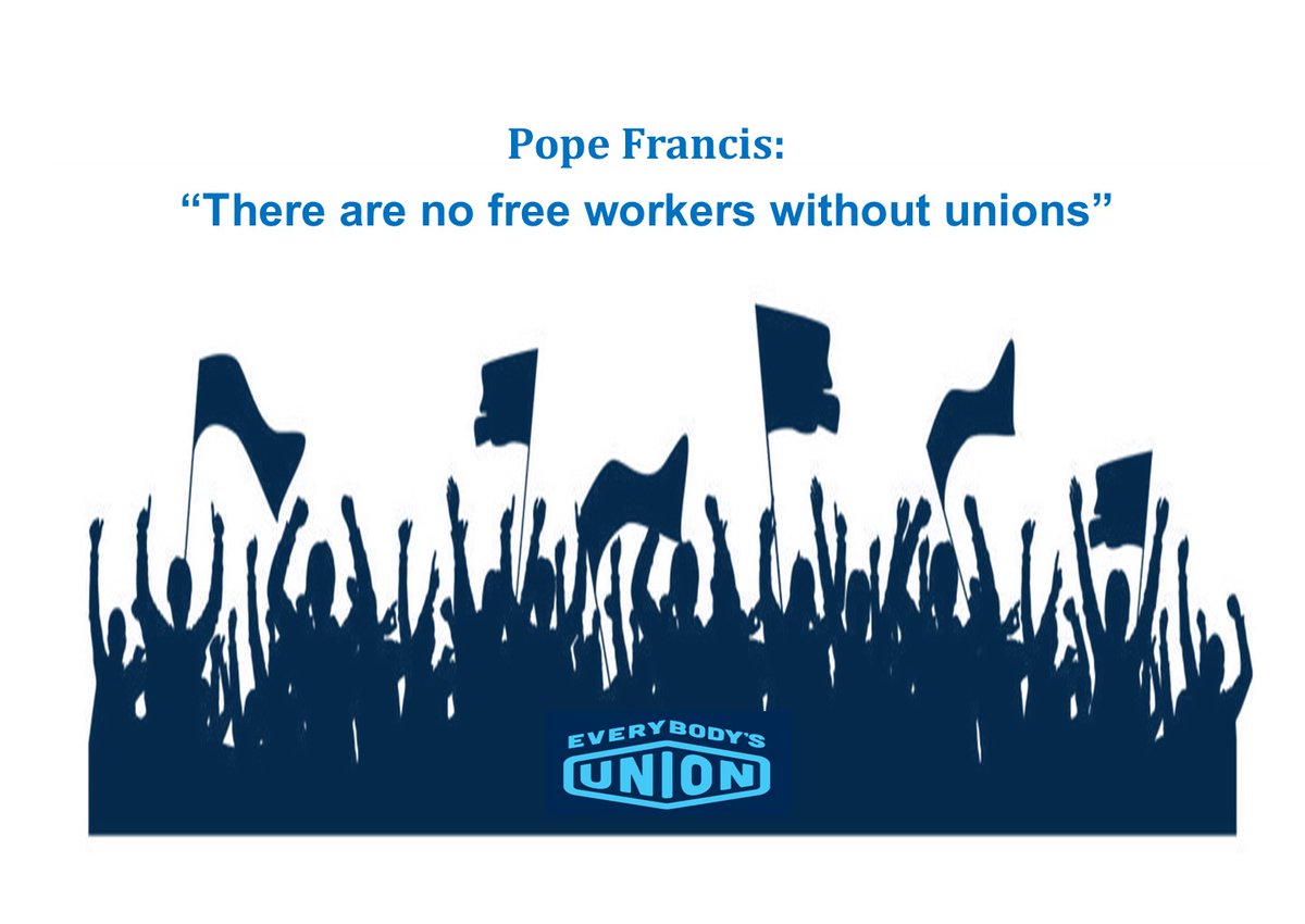 mkbrito's tweet photo. “There are no free workers without unions” @Pontifex #EverybodysUnion #UnionStrong https://t.co/inl2QNn8uY