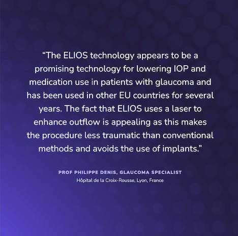 elios_vision's tweet photo. ELIOS is now registered in France! ELIOS addresses the most common cause of blindness during the most commonly performed surgical procedure with a technology that achieves a safety profile similar to cataract surgery.
#Elios #Eliosvision
https://t.co/oeklNBlu08 https://t.co/HFv4QJ76zH
