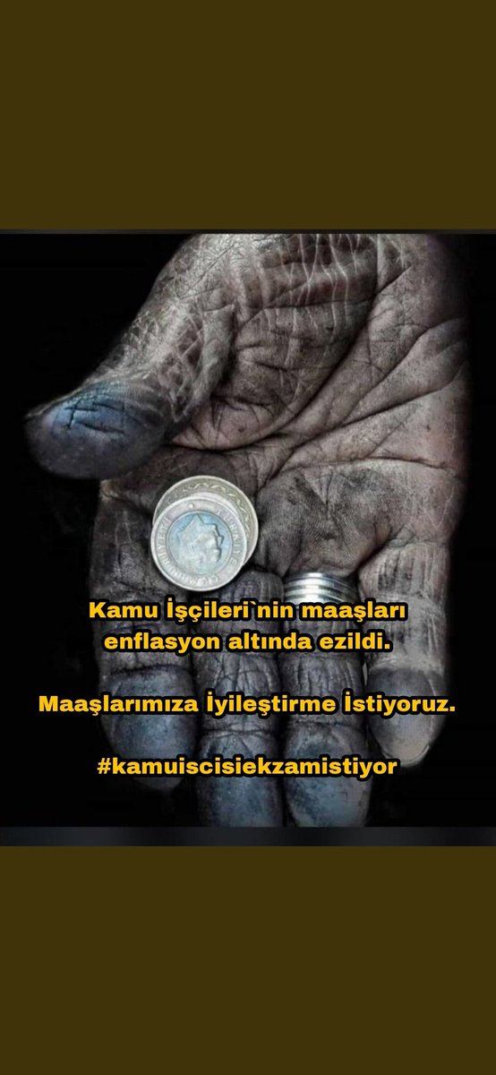 Sayın Konfederasyon yetkilileri bir an önce kçp görüşmelerine başlayın, işçileri problemlerini ortadan kaldıracak düzenlemeler ile memur ve emeklilerin aldığı ilave zam dikkate alınarak toplu sözleşmeleri sonlandırın. 
#kamuiscisiekzamistiyor
<a href="/RTErdogan/">Recep Tayyip Erdoğan</a>
<a href="/turkiskonf/">TÜRK-İŞ</a>
<a href="/vedatbilgn/">Vedat Bilgin</a>