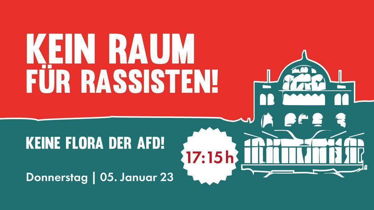 Protest gegen die #FCKAFD in der Kölner Flora. #keinenmillimeternachrechts