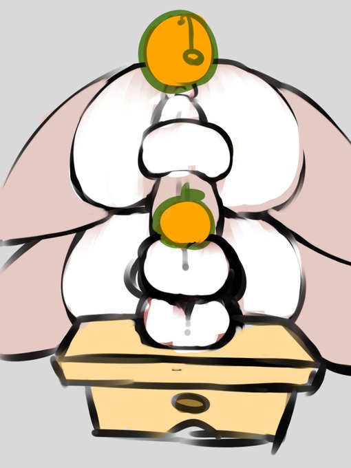 考えてるケツ鏡餅&amp;亀頭鏡餅 