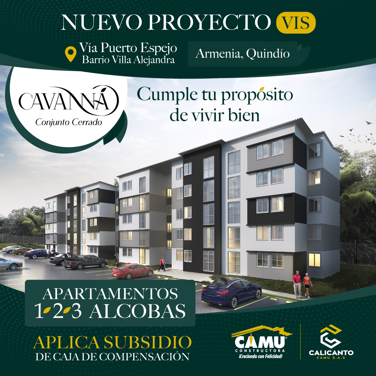 En 2023 dile SÍ al 𝐩𝐫𝐨𝐩ó𝐬𝐢𝐭𝐨 𝐝𝐞 𝐯𝐢𝐯𝐢𝐫 𝐛𝐢𝐞𝐧 en Armenia, Quindío. Conoce el NUEVO PROYECTO VIS de apartamentos de 1, 2 y 3 alcobas en el suroccidente de la ciudad.