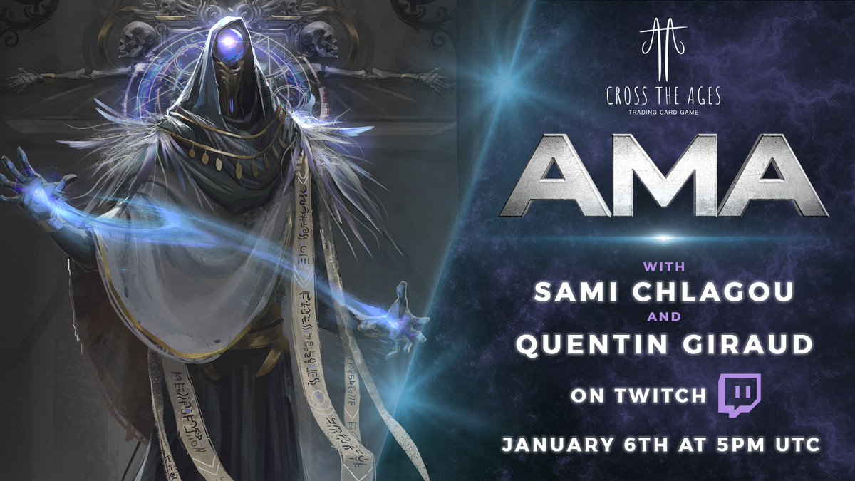 CrossTheAges's tweet photo. FIRST AMA OF THE YEAR 2023! 🤯 

🚨 Join our CEO @chlagousami and CGO @AethysDev for a recap of the recent events and maybe for a surprise... 🚨 

🗓️ January 06 - 5pm UTC (6pm CET)
📍 Live on Twitch: https://t.co/b82PSQZTjn https://t.co/sWf2OCZwCp