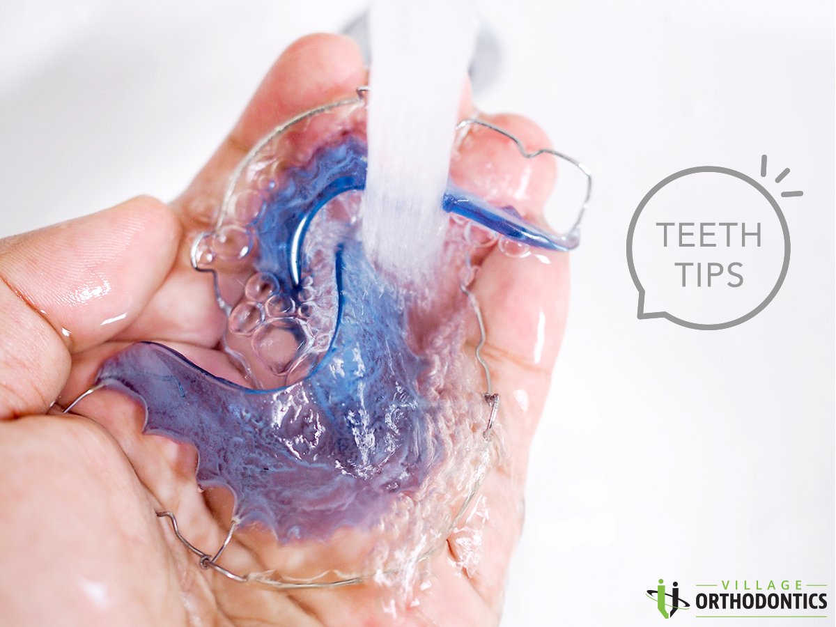invisibleORTHO's tweet image. As soon as you remove an orthodontic appliance from your mouth, get in the habit of cleaning it right away. Cotton swabs, toothpaste, and lukewarm water are all great tools you can use to clean your retainer daily. #TeethTips 💧