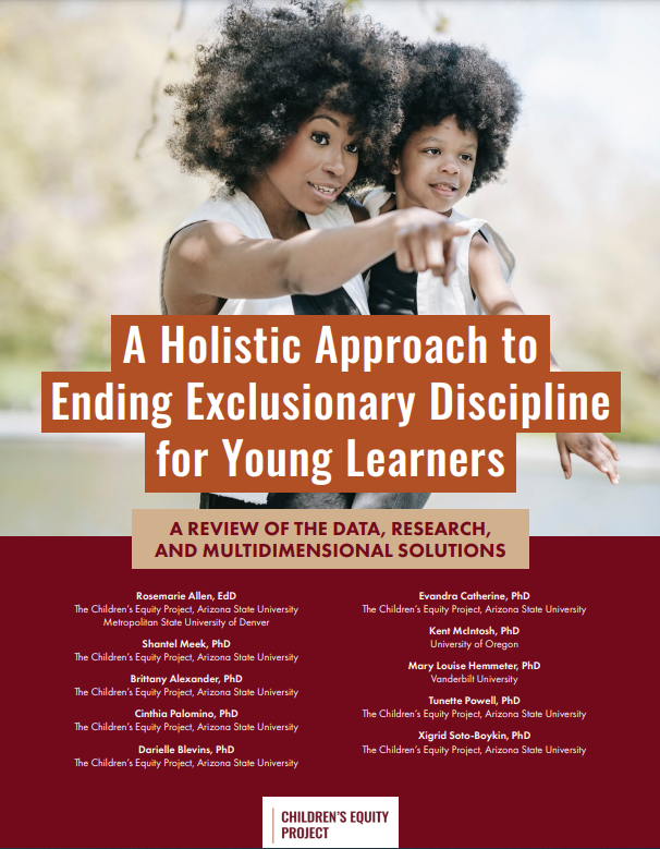 ChildrensEquity's tweet photo. Suspensions &amp; expulsions at #earlyages happen frequently &amp; are disproportionately applied to Black children, children w/ disabilities, &amp; boys. Read our brief here: https://t.co/kz14EE8Dcq

Register for our webinar w/ @Hunt_Institute for more on this topic! https://t.co/bUd7HrWkoE https://t.co/Bo0aYpswvE