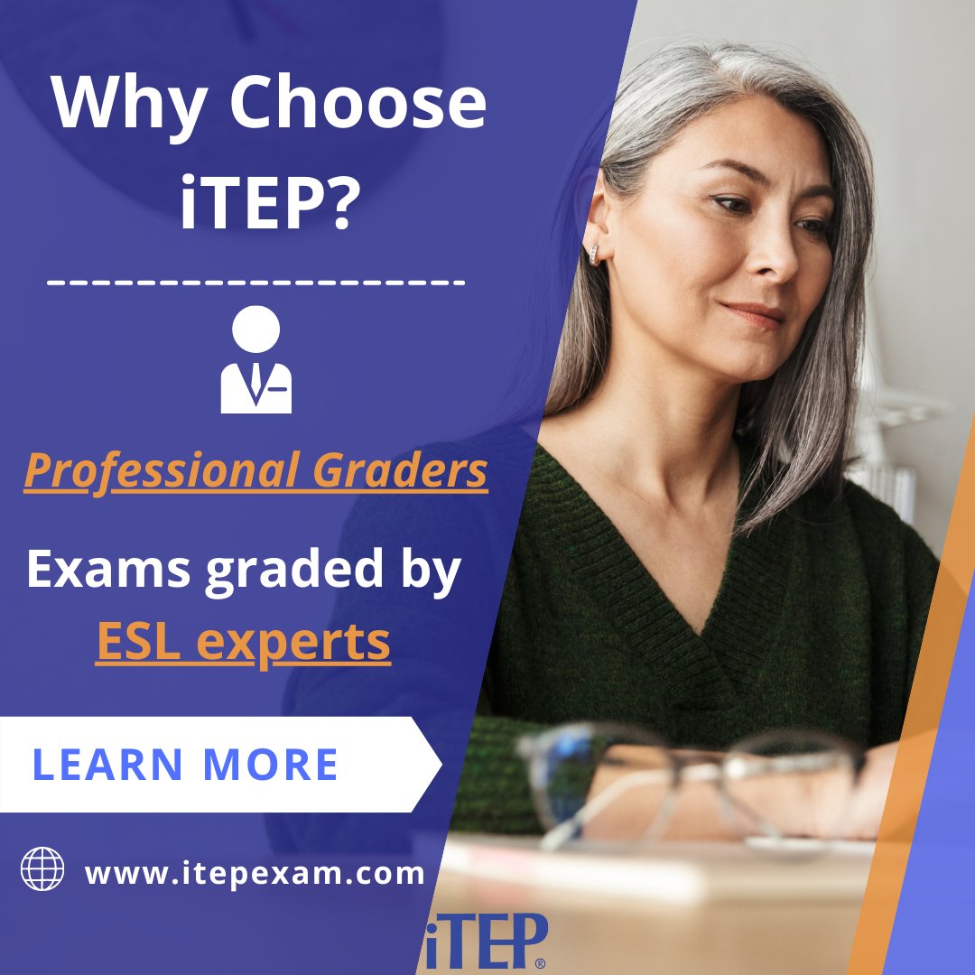 iTEP_exam's tweet photo. Did you know that the writing and speaking components of iTEP exams are evaluated by ESL-trained professionals? Choose the iTEP and see how our exams can work for youπ Visit: https://t.co/G9USrvQdnc
#itep #englishtesting #studyabroad #humangrading #esl https://t.co/9jbk1FLCzD