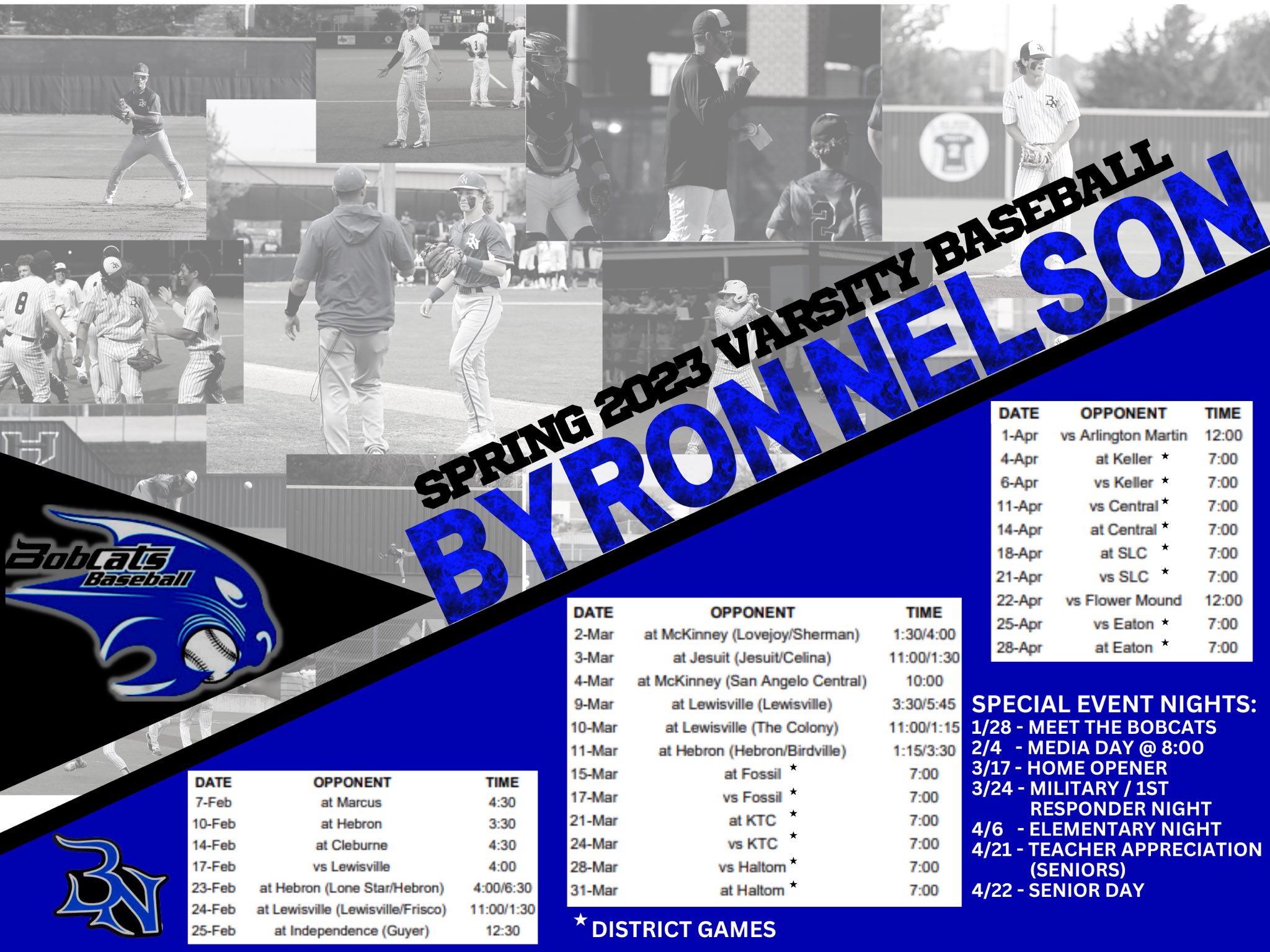 Byron Nelson Baseball on Twitter "2023 Byron Bobcat Varsity Baseball