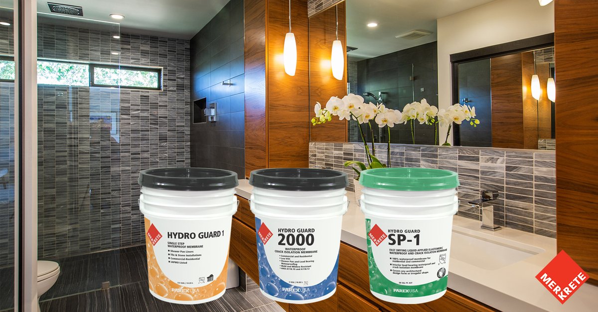 Merkrete’s Hydro Guard line delivers #waterproofsolutions for walls and floors in both residential and commercial settings. Get peace of mind knowing that our load-bearing waterproof membranes are protecting your installations from water and vapor. → merkrete.com