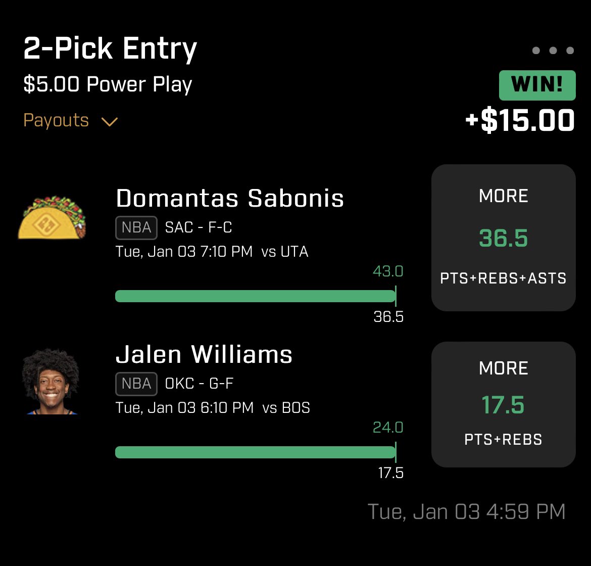 SwiftsPicks's tweet photo. Last nights wins!🤑

#SportsBetting #SportsPicks #ExpertPicks #SportsGambling #FreePicks #Bets #Money #Cash #Basketball #NBA https://t.co/LyZJt8yUFd