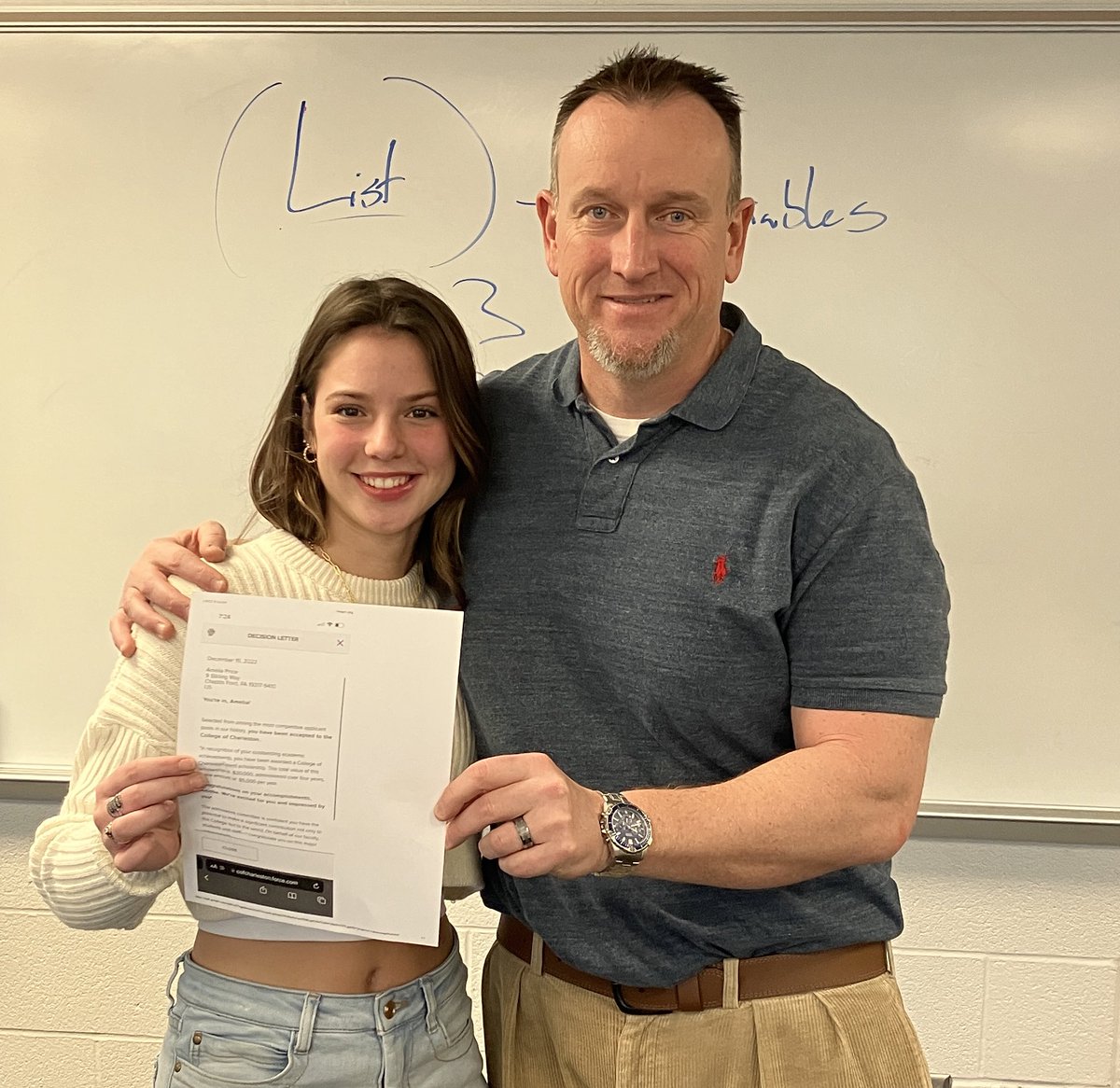 StarkVilleLearn's tweet image. The College of Charleston @CofC accepts an awesome student and person in Mia Price!!! Congrats Mia!!! #trU2U #APCompSci