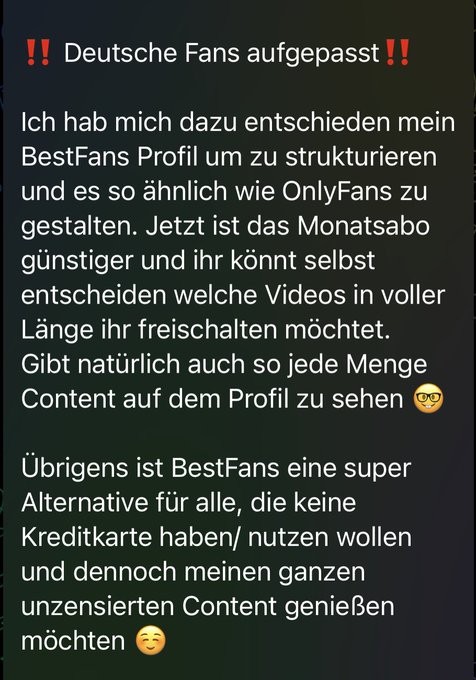 Wer nun noch nicht auf meinem BestFans Profil vorbei geschaut hat, findet es hier ??

https://t.co/yCb8312Hyh