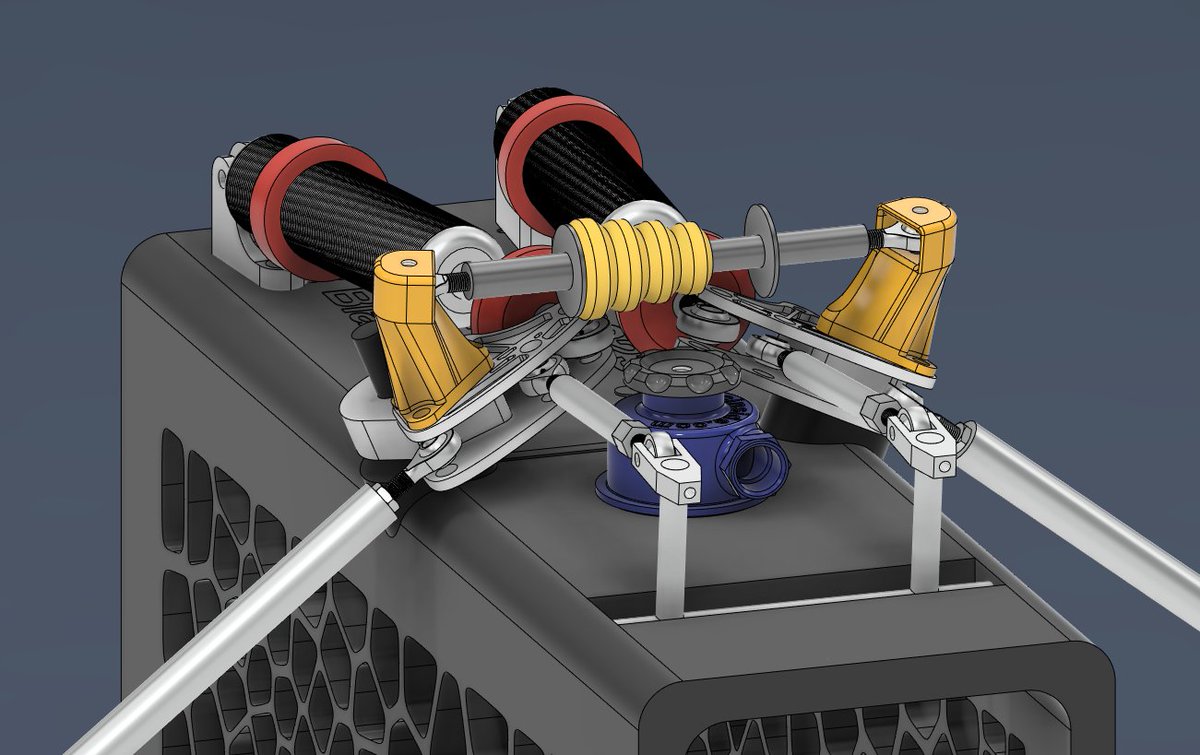 zetecinsidecom's tweet image. I redrew the heave mounts today. They will be sent for printing tomorrow so I can see how well they will fit above the rockers. Next job is to get the sliding spring mechanism built, I can probably get one printed, so I'll start that tomorrow.
#fusion360 #heavespring #formulaford