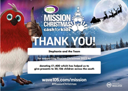 Wight Shipyard Co is a proud supporter of Mission Christmas wave105.com/mission raising money for kids at Christmas.