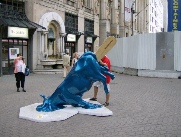 This was part of the CowParade art trail in Budapest back in 2006. How do you feel about these sorts of installations?