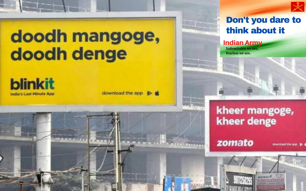Amrita1699's tweet photo. @_Ashishanand0 creativity👌.

In collab with @letsblinkit @zomato

#momentmarketing #topical https://t.co/GcPvcMnr4O