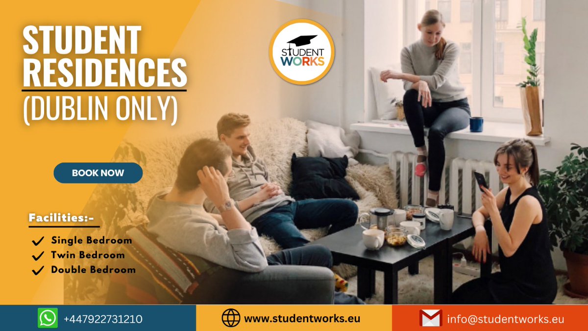 StudentWorksUK's tweet photo. IRELAND offers some of the best residence to students only. Book in advance as accommodation in Ireland is in demand.
.
#studyintheuk #study #students #studentworks #residence #accommodationindublin #accomodation #UK #Ireland #dublin #roomforrent #rent #bestresidence https://t.co/mZMVdfjkhx