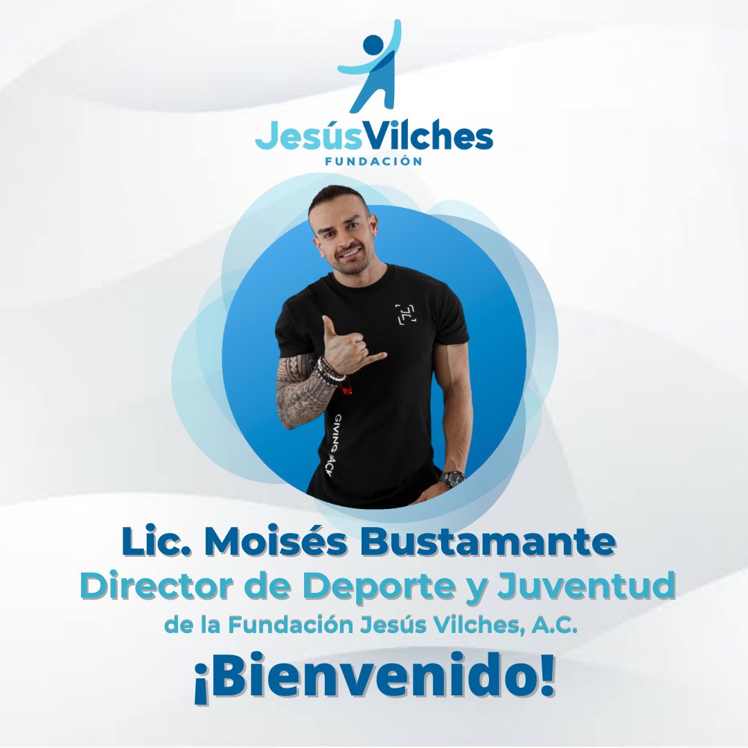JesusVilchesAC's tweet photo. ¡Bienvenido! Mtro. Moisés . Quién se integra formalmente al equipo de trabajo de la Fundación Jesús Vilches, A.C., se desempeña como Personal Trainer en México 🇲🇽, Estados Unidos 🇺🇸 y Canadá 🇨🇦 como entrenador físico y nutrición deportiva, te deseamos el mejor de los Éxitos. https://t.co/j9RqYwAG62