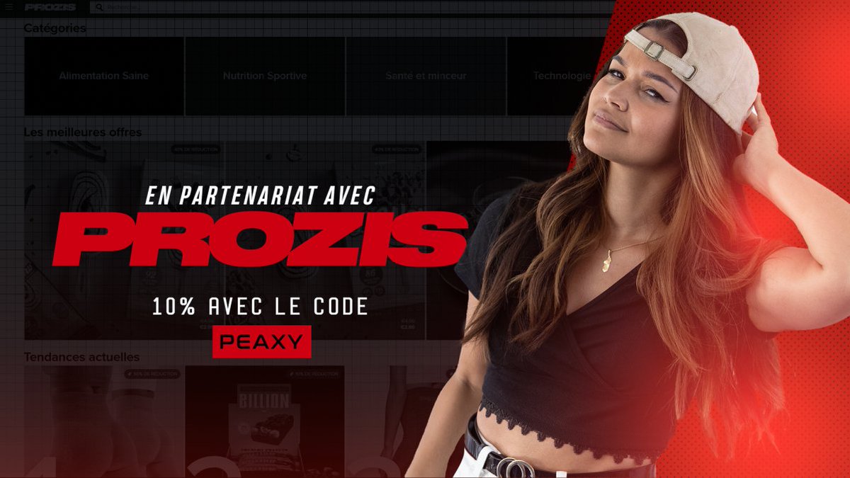 PeaxyTV's tweet photo. 📣 NOUVEAU PARTENAIRE !
Prozis va m'accompagner en ce début d'année.

Bien qu'ils soient connus pour le côté muscu, vous pouvez maintenant y trouver pleins de produits divers allant de l'alimentation au prêt à porter.

Vous pouvez me soutenir avec le code promo ci-dessous  🥰 https://t.co/Eb8s9AYeRt